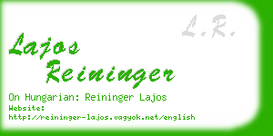 lajos reininger business card